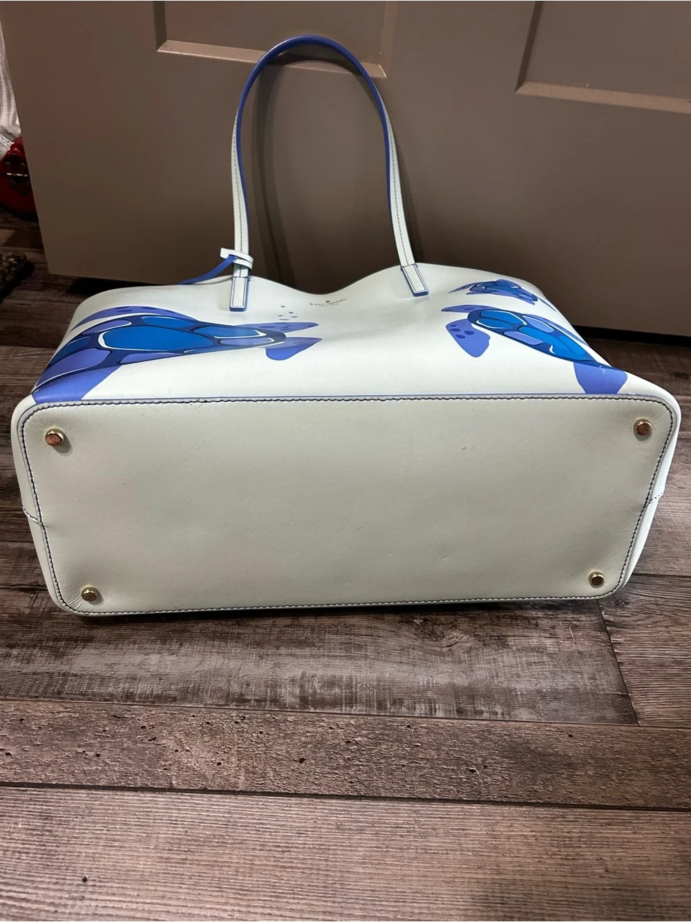kate spade leather Blue sea Turtle Tote bag